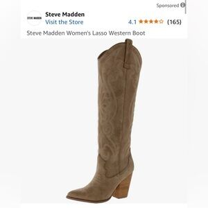 Steve Madden Lasso Knee High Boots Chestnut